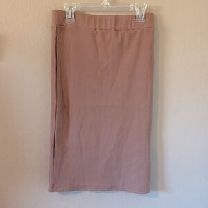 Fashion Nova Women’s Pull On Ribbed MIDI Skirt Light Brown Medium